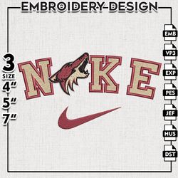 arizona coyotes embroidery designs, nhl logo  embroidery, nhl coyotes, machine embroidery pattern, digital download