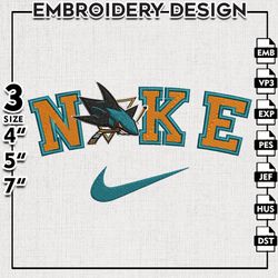 san jose sharks embroidery designs, nhl logo embroidery, nhl sharks, machine embroidery pattern, digital download