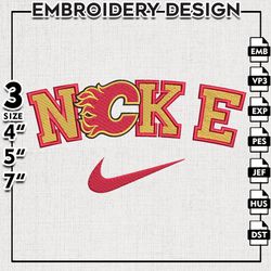Calgary Flames Embroidery Designs, NHL Logo Embroidery, NHL Flames, Machine Embroidery Pattern, Digital Download