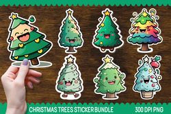 christmas trees sticker bundle