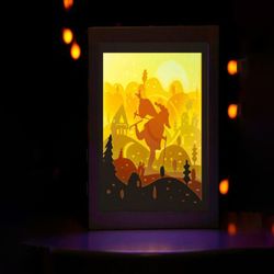 merry xmas 3dpaper lightbox template, shadow box template, paper cutting template, light box svg files, 3d papercut lig