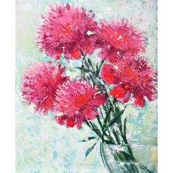 peonies painting original oil on canvas 37x30cm floral painting pink flowers 15'x12' blush pink peony painting