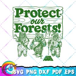 star wars ewoks protect our forests camp graphic t-shirt png, svg, sublimation design, star wars svg, digital download