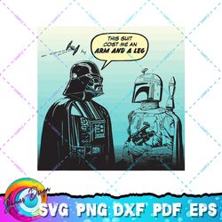 star wars funny darth vader and boba fett comic png, svg, sublimation design, star wars svg, digital download