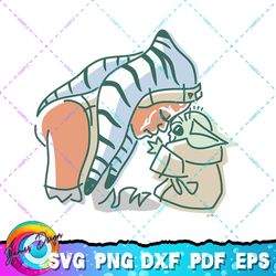 star wars grogu and ahsoka tano force connection png, svg, sublimation design, star wars svg, digital download