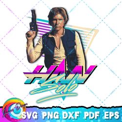 star wars han solo eighties retro poster png, svg, sublimation design, star wars svg, digital download