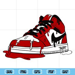 dripping sneakers air jordan svg cutting files, shoes svg, brand logo svg