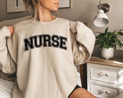 nurse crewneck, nurse college sweatshirt, comfort retro nurse shirt, emergency nurse tshirt, gift for nurse, unisex nurs