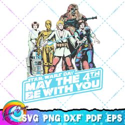 star wars may the fourth group shot retro poster png, svg, sublimation design, star wars svg, digital download