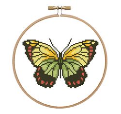 butterfly 1 cross stitch pattern easy cross stitch bright butterfly design butterfly in hoop cross stitch nature xstitch