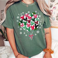 mickey balloons christmas comfort colors shirt, disney balloons christmas shirt, merry christmas shirt, disney holiday s