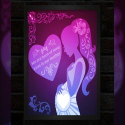 mother's day lightbox shadow box template, paper cutting template, light box svg files, 3d papercut lightbox svg, file d