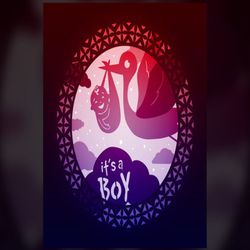 it's a boy lightbox template, shadow box template, paper cutting template, light box svg files, 3d papercut lightbox svg