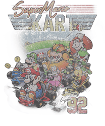 mario kart 92 group shot distressed png sublimation design, digital design