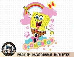 spongebob squarepants flowers and rainbow png