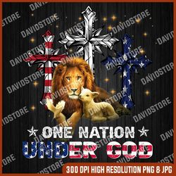 lion one nation under god cross american flag 4th of july, memorial day, american flag, independence day png file