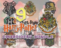 9 files harry potter embroidery designs, harry potter embroidery file, machine embroidery design