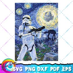 star wars stormtrooper starry night graphic t-shirt c1 png, svg, sublimation design, star wars svg, digital download
