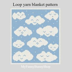 loop yarn clouds blanket pattern pdf