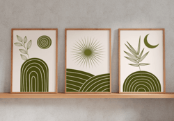 set of 3 abstract print boho wall art, wall art, wall art png, sublimation, png files, sublimation png, png