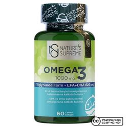 nature's supreme omega 3 1000 mg 60 capsules