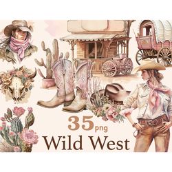 Western Girl Clipart | Wild West Illustration