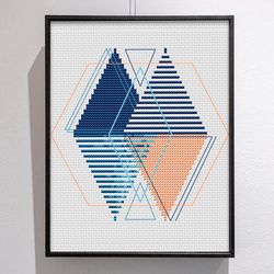 scandinavian cross stitch pattern, geometric cross stitch, easy cross stitch, minimal embroidery, nordic cross stitch