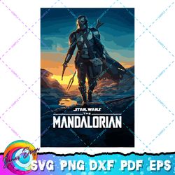 star wars the mandalorian season 2 poster png, svg, sublimation design, star wars svg, digital download