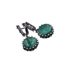 unique earrings with natural malachite