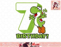 super mario yoshi 7th birthday action portrait png sublimation design, digital design