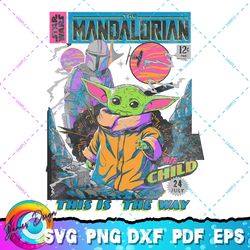 star wars the mandalorian the child comic book png, svg, sublimation design, star wars svg, digital download