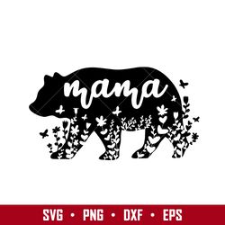 mama bear flower svg, mother's day svg, png dxf eps digital file