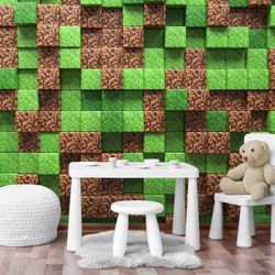 minecraft wallpaper mural for game room ideas