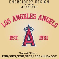 los angeles angels embroidery designs, mlb logo embroidery files, mlb angels, machine embroidery pattern