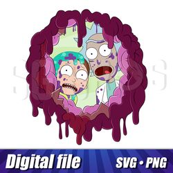 rick and morty svg png image, rick and morty cricut clipart digital design, shirt with rick and morty image, vector cut