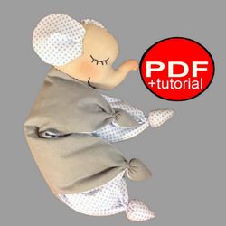 elephant toy pattern tutorial pdf elephant doll newborn toy comforter doll pattern organic toy