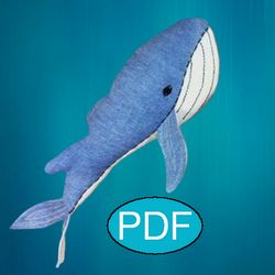 whale toy pattern humpback whale doll sewing pattern stuffed animals pattern tutorial pdf plushie pattern softie pattern