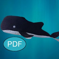 humpback whale toy sewing pattern tutorial pdf stuffed animals pattern plushie pattern softie pattern whale doll