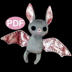 bat toy pattern bat doll sewing pattern tutorial pdf  stuffed animal pattern plushie pattern plush pattern diy doll