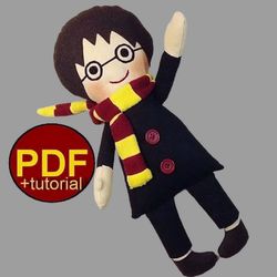 harry potter doll pattern tutorial pdf rag doll pattern cloth doll pattern wizard doll fabric doll  sewing pattern