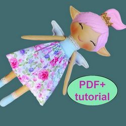 fairy doll pattern doll sewing pattern tutorial pdf rag doll pattern cloth doll pattern heirloom doll fabric doll diy