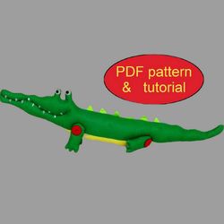 crocodile toy pattern crocodile doll sewing pattern & tutorial pdf plush pattern plushie pattern softie pattern diy doll