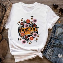 fleetwood mac t-shirt, vintage floral retro band graphic tee, distressed band rock and roll shirt, rock band sweatshirt,
