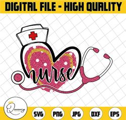 nurse love heart png, nurse png, glitter, nurse hat png, heart png, sublimation designs downloads, digital download, nur