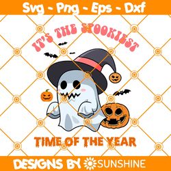 its the spookiest time of the year svg, boo witch pumpkin svg, spooky halloween svg, gift for halloween svg