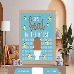 best seat in the house 3d light box, shadow box template, paper cutting template, light box svg files, 3d papercut light