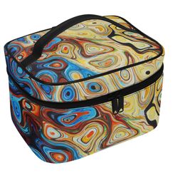 cosmetic bag litchi-grain and leather material for all over print cosmetic bag