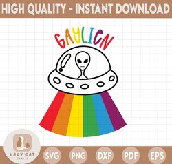Gaylien SVG PNG, Gay Pride Flag Rainbow, LGBTQ, Gay & Lesbian Alien, Digital Sublimation Download and Cut Files for Cric
