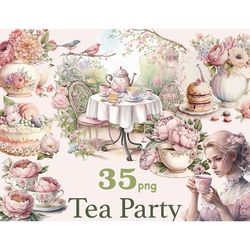 tea party illustration | tea cup clipart