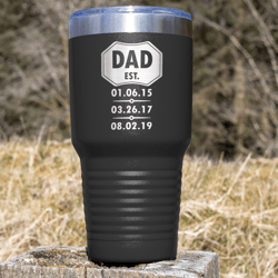 dad established dates personalized tumbler father's day gift